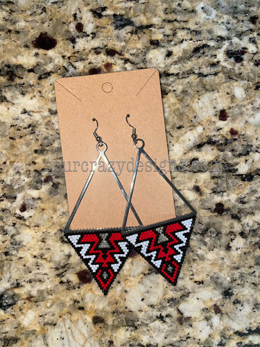 Black and Red Southwest Dangle Earrings