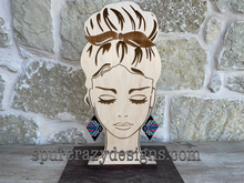 Load image into Gallery viewer, Black Mesa earrings on model