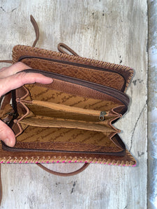 inside of 1st compartment of crossbody wallet