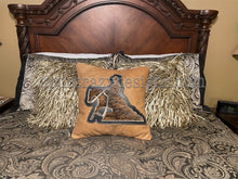 Load image into Gallery viewer, Working Cow Horse/Stock Horse Leather and Cowhide Pillow Cowboy