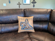 Load image into Gallery viewer, Working Cow Horse/Stock Horse Leather and Cowhide Pillow Cowboy