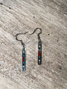 Hand Beaded Bar Earrings - Multicolored