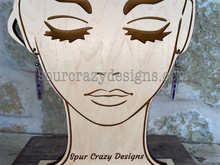 Load image into Gallery viewer, purple bar earrings on model
