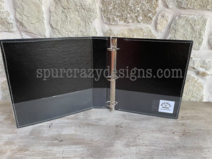 1.5-Inch-Wide Cowhide Notebook Binder / Leather Notebook Binder / Leather Photo Album / Cowhide Photo Album / Cowhide Scrapbook /