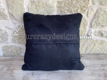 Load image into Gallery viewer, Gray and Silver Faux Croc Monogram Cowhide and Leather Pillow