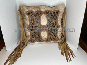 Brown Caracol Monogram Cowhide and Leather Pillows