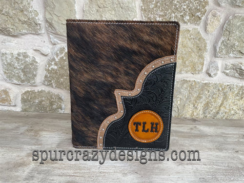 Personalized Monogram Leather Covered Portfolio (Partially Covered)