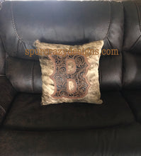 Load image into Gallery viewer, Brown Caracol Monogram Cowhide and Leather Pillows