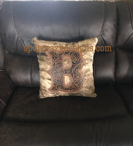 Brown Caracol Monogram Cowhide and Leather Pillows