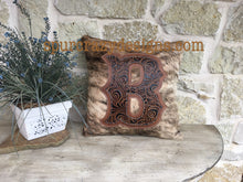 Load image into Gallery viewer, Brown Caracol Monogram Cowhide and Leather Pillows
