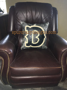 Black Tool Monogram Cowhide and Leather Pillows