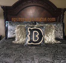 Load image into Gallery viewer, Black Tool Monogram Cowhide and Leather Pillows