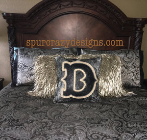 Black Tool Monogram Cowhide and Leather Pillows