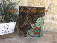 Load image into Gallery viewer, Cowhide Binder with Brand / Customized Binder with Monogram / Cowhide Photo Album / Photo Album / Personalized Photo Album / 2 Inch Binder