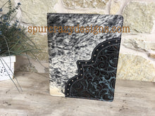 Load image into Gallery viewer, Cowhide Binder with Brand / Customized Binder with Monogram / Cowhide Photo Album / Photo Album / Personalized Photo Album / 2 Inch Binder